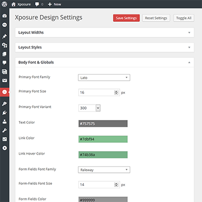 Design Settings